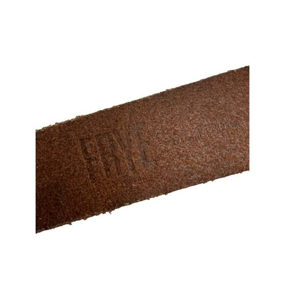 Frye Womens Tan Leather Logo Skinny Belt Antique Silver Buckle DC1130C Sz. XL main image 15